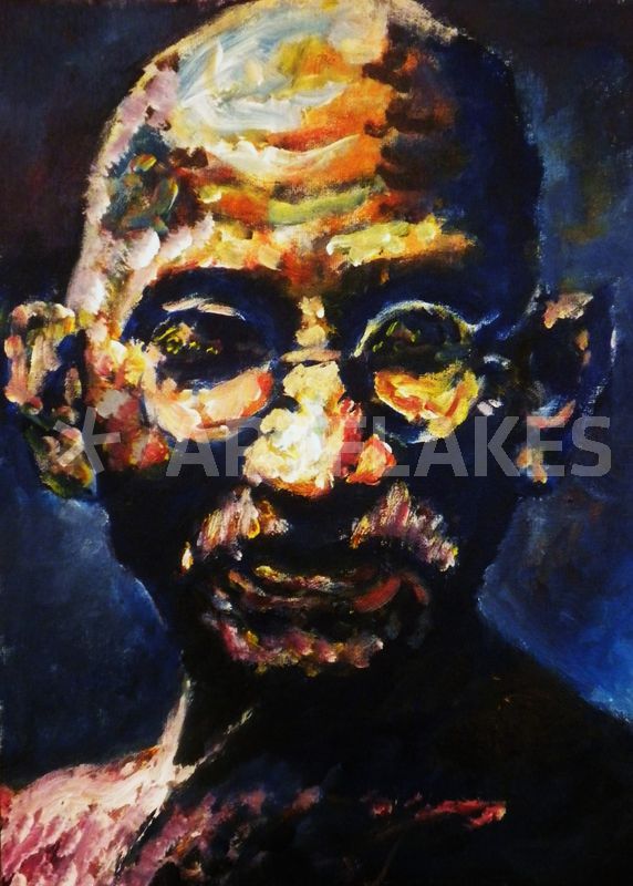 572x800 Mahatma Gandhi Painting Art Prints And Posters By Hong Jung - Gandhi Painting
