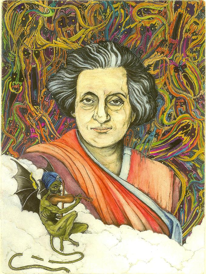 679x900 Indira Gandhi Painting By James Oliver - Gandhi Painting