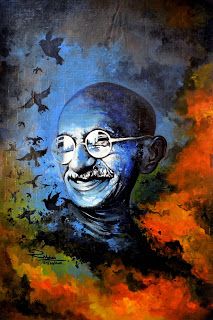 213x320 Ink Drawing Of Mahatma Gandhi Portraits I Admire - Gandhi Painting