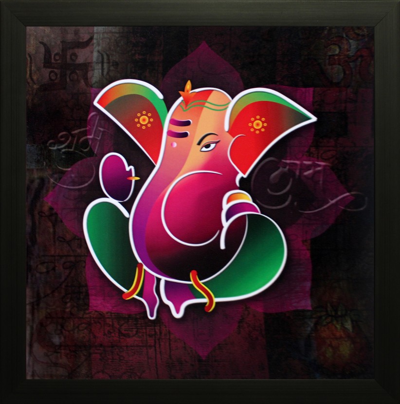 822x832 Saf Ganesh Ji Canvas Painting Price In India - Ganesh Ji Painting