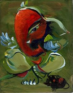 236x300 Ganesh Art Handmade Indian Hindu Canvas Board Semi Abstract Decor - Ganesh Oil Painting