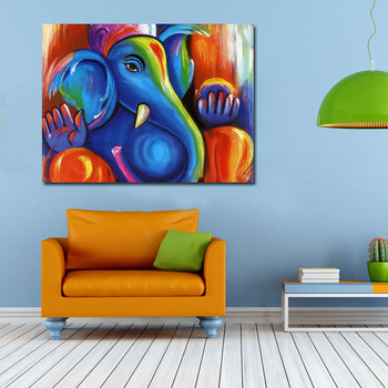 350x350 Ganesh Wall Hanging Painting - Ganesh Oil Painting