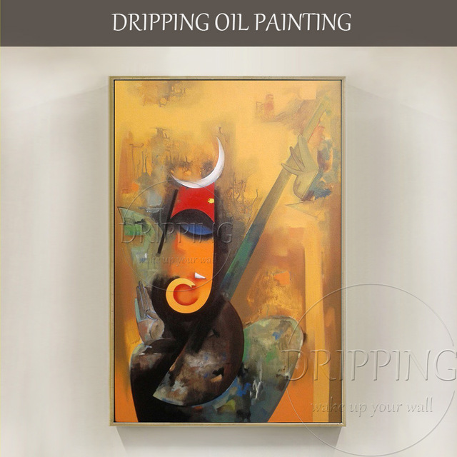 640x640 Hand Painted Special Indian Art Ganesh Oil Painting On Canvas - Ganesh Oil Painting
