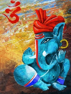278x370 Lord Ganesha Oil Painting - Ganesh Oil Painting