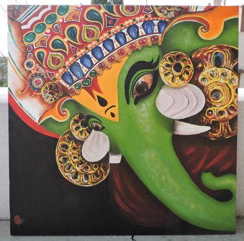 500x494 Oil Painting - Ganesh Oil Painting