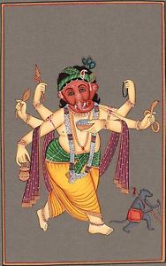 188x300 Lord Ganesh Art Handmade Watercolor Indian God Ganesha Hindu - Ganesh Painting
