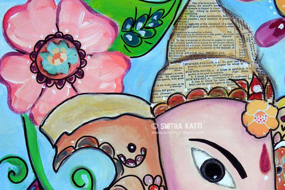 1000x667 Ganesh Painting In Mixed Media With A Time Lapse Video - Ganesh Painting For Kids