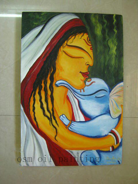 480x640 Hand Painted Modern Abstract High Quality Indian Ganesh Oil - Ganesh Painting For Kids