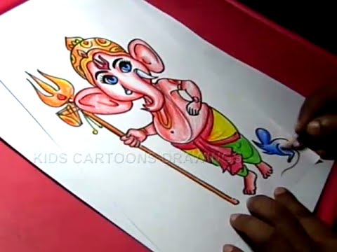 480x360 How To Draw Lord Bala Child Ganesha Drawing For Kids Step By - Ganesh Painting For Kids