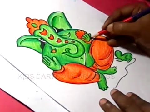 480x360 How To Draw Lord Ganesha Detailed Drawing For Kids Step By Step - Ganesh Painting For Kids