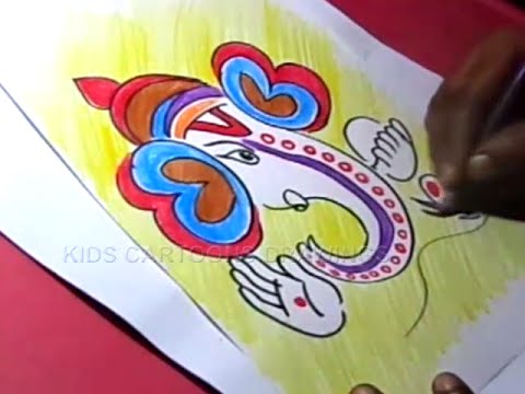 480x360 How To Draw Simple Ganesha Drawing For Kids Step By Step - Ganesh Painting For Kids