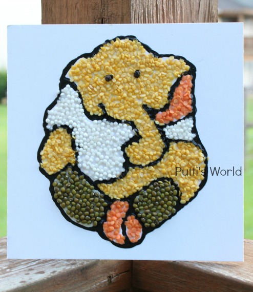 494x570 Kids Craft Lentils Ganesha ~ Putti's World Kids Activities - Ganesh Painting For Kids