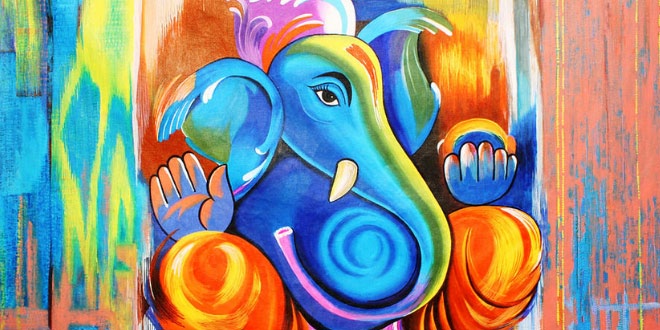 660x330 Ganesh Chaturthi Coloring Pages - Ganesh Painting For Kids