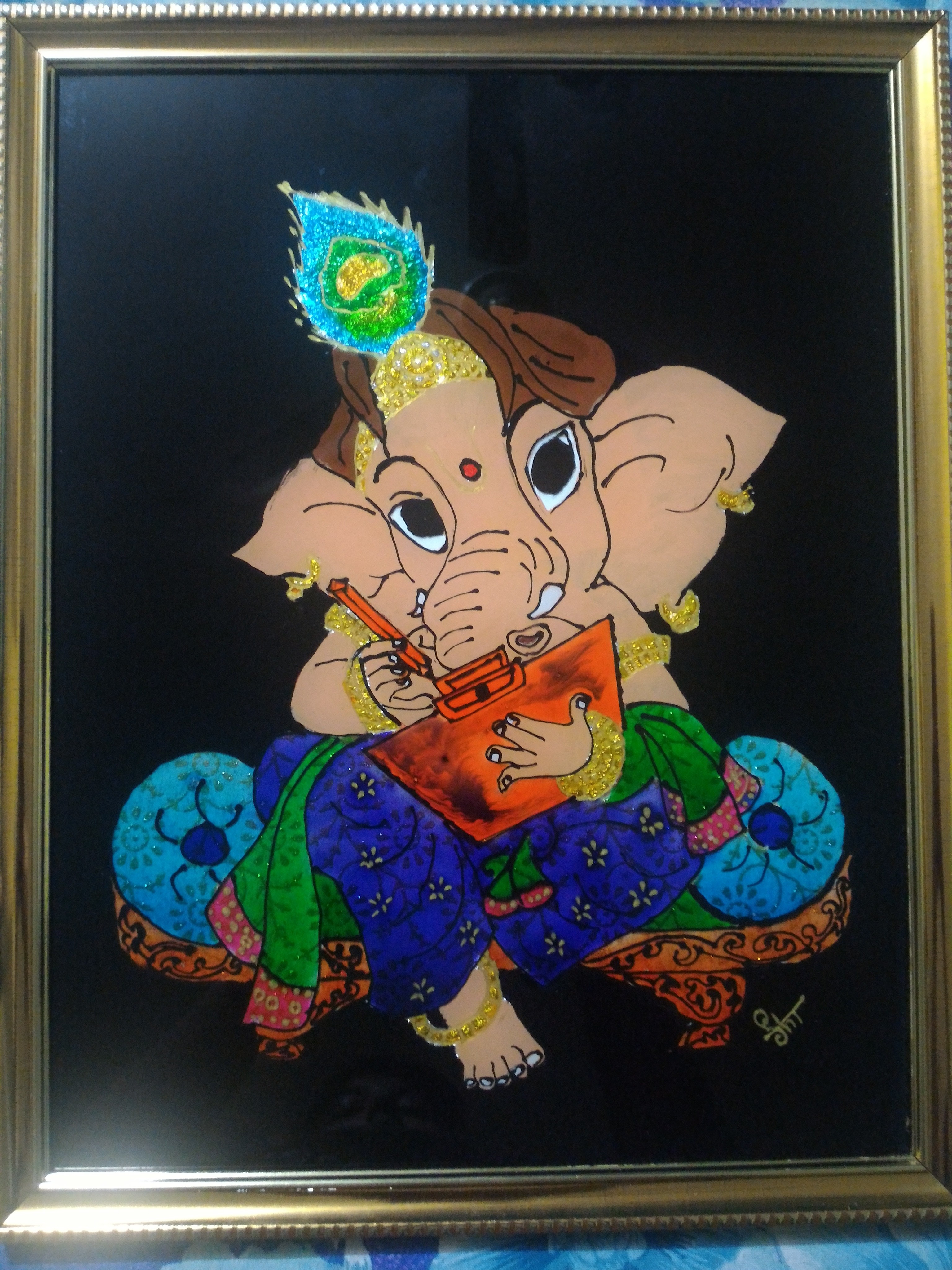 3072x4096 Little Ganesha (Bal Ganesh) Loveonglass Foundmyself - Ganesh Painting Images