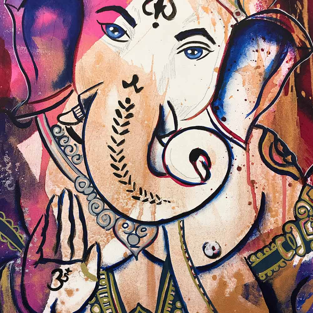 1000x1000 Original Ganesh Painting - Ganesh Painting Images
