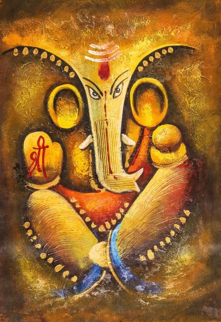 453x659 Buy Shree Ganesha By Community Artists Group@ Rs. 7290. Code - Ganesh Painting Images