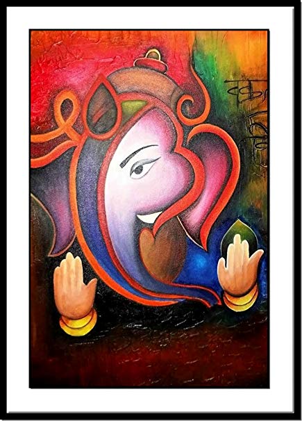 435x606 Colourful Lord Ganesh Painting - Ganesh Painting Images