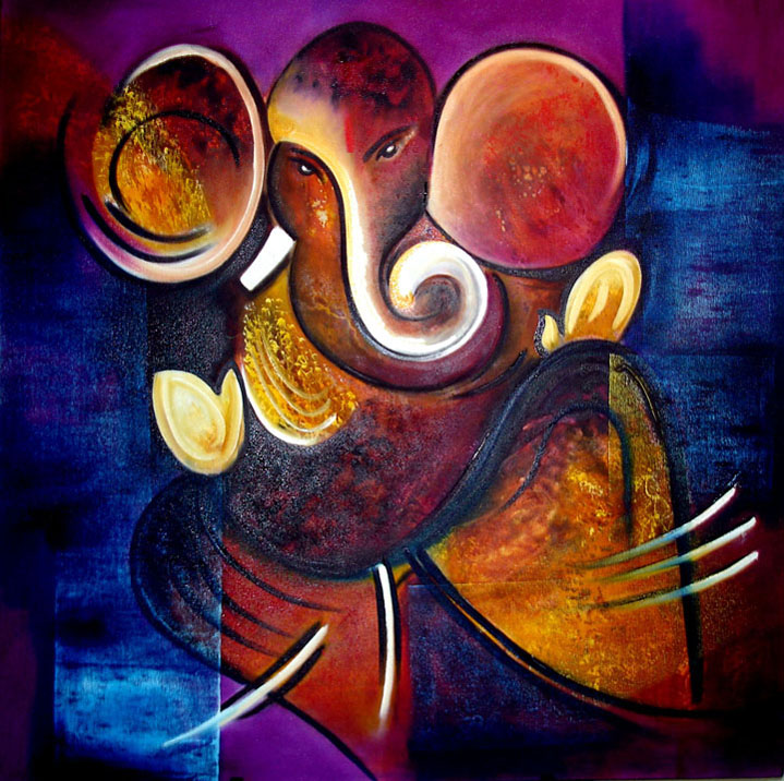 719x716 Khush Art Gallery - Ganesh Painting Modern