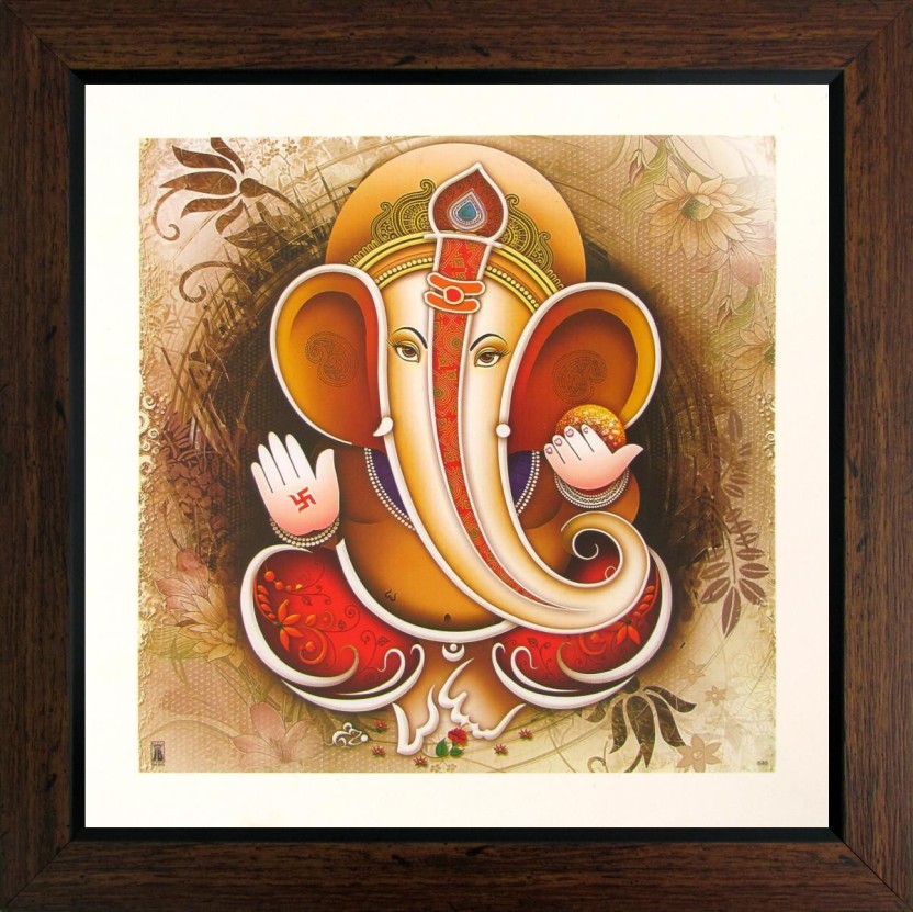 832x831 Lord Ganesha Ganesh Ganpati Modern Art Print Poster Paper - Ganesh Painting Modern