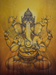 225x300 Modern Ganesha Paintings Fine Art America - Ganesh Painting Modern