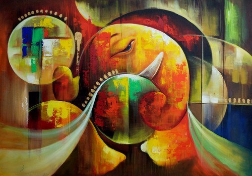 500x351 Shop Ganesha, Ganesh, Ganapati, Abstract, Modern, Religious, God - Ganesh Painting Modern