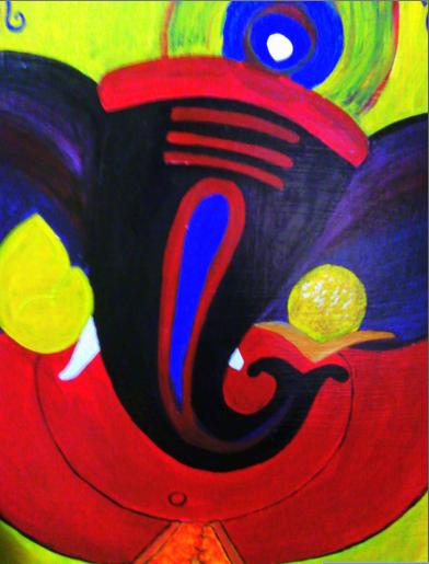 392x515 Varnaalaya Acrylic Ganesha Paintings - Ganesh Painting Modern