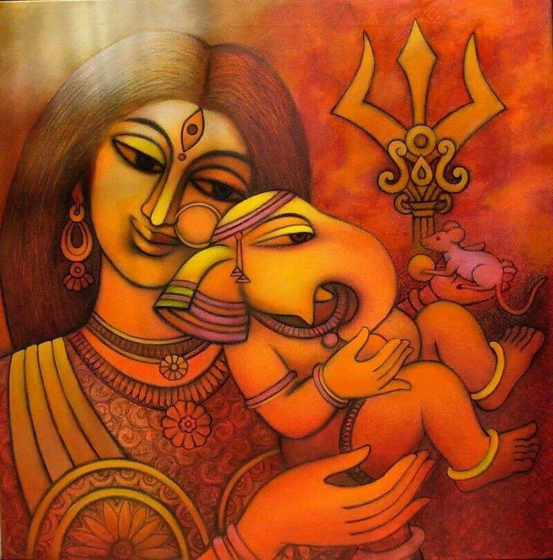 800x809 Ganesha Paintings Modern Art Painting Abstract Ganesha Paintings - Ganesh Painting Modern