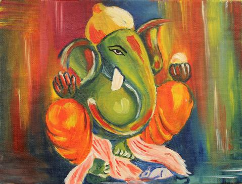 479x365 Ganesha Paintings Buy Posters, Frames, Canvas, Digital Art - Ganesh Painting On Canvas