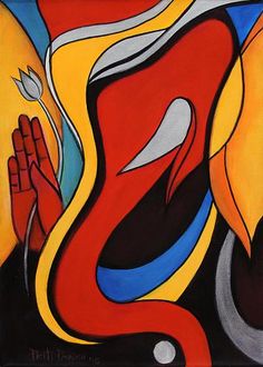 236x330 Colourful Dancing Ganesh Ganesha Ganesh, Ganesha - Ganesh Painting On Canvas