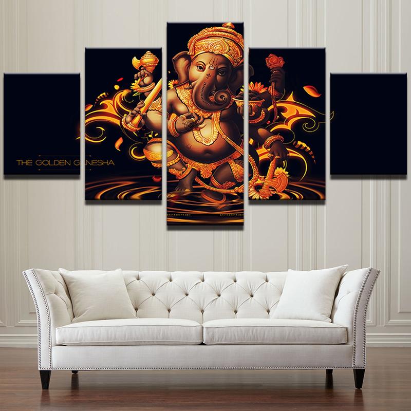 800x800 Lord Ganesha Canvas Wall Art - Ganesh Painting Wall Canvas