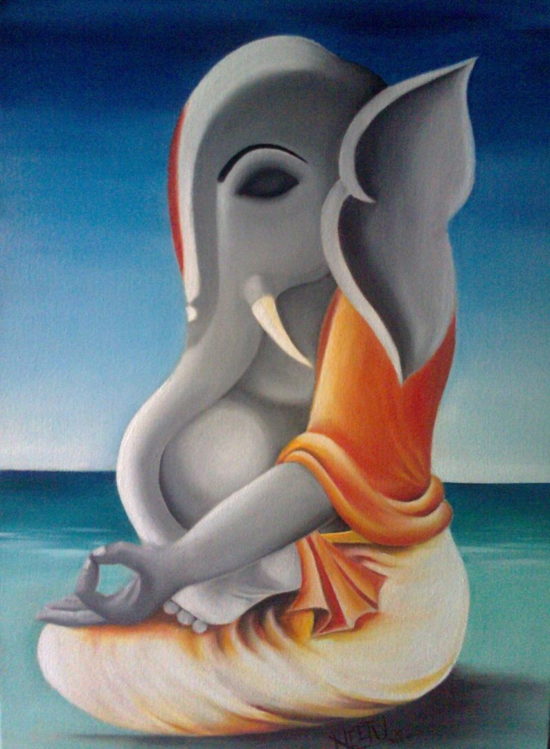 800x1089 Ganesh Painting Wall Canvas 4k Pictures 4k Pictures [Full Hq - Ganesh Painting Wall Canvas