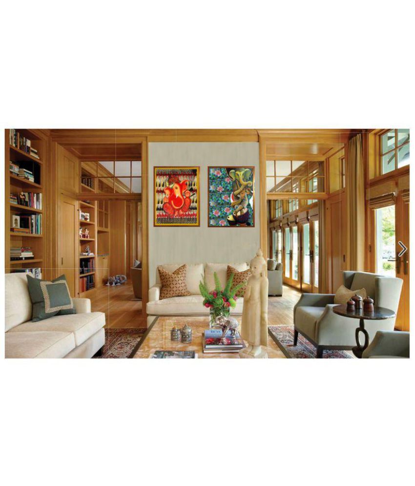 850x995 Antaram Designs Ganesh Wall Art Canvas Painting With Frame 2 - Ganesh Painting Wall Canvas