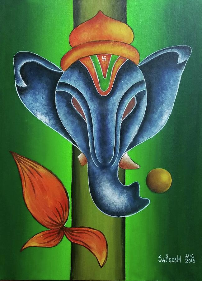 649x900 Abstract - Ganesha Abstract Painting