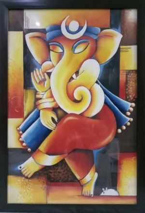 300x440 Paintings - Ganesha Abstract Painting