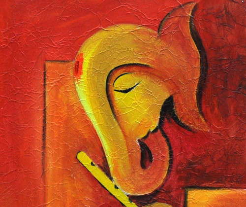 500x420 Celebrate Birthday (Rebirth) Of Lord Ganesha - Ganesha Abstract Painting