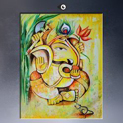 250x250 Lord Ganesha Canvas Painting - Ganesha Art Painting