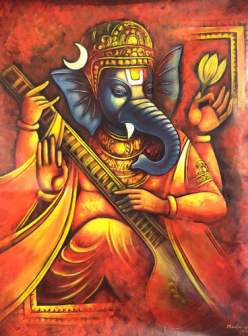 248x336 Lord Ganesha Paintings For Sale, Ganesha Art Paintings On Canvas - Ganesha Art Painting