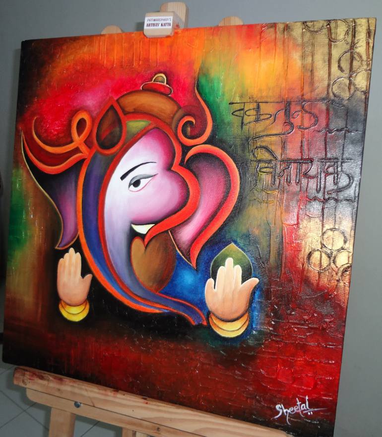 770x879 Saatchi Art Ganesha Painting By Sheetal Bhonsle - Ganesha Art Painting