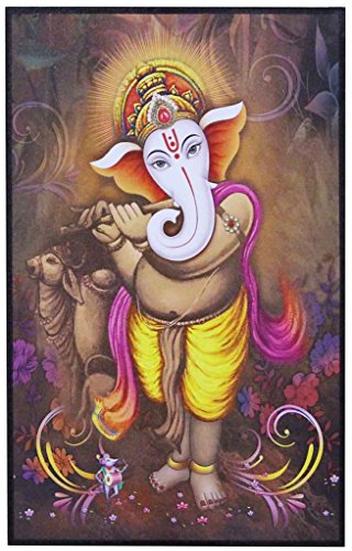 320x500 Craftjunction Wooden Lord Ganesha Art Print Design Without Frame - Ganesha Art Painting