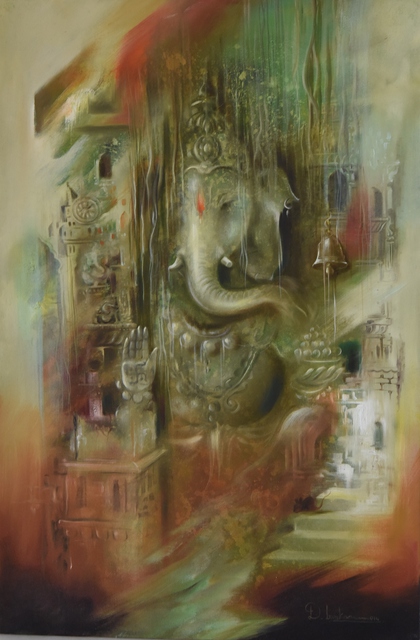 420x640 Durshit Bhaskar - Ganesha Oil Painting On Canvas