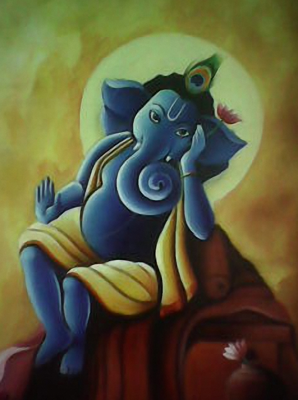 971x1305 Few Old Paintings Collection Part 2 Saravanangart - Ganesha Oil Painting On Canvas