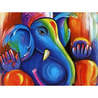 320x320 Ganesha Painting - Ganesha Oil Painting On Canvas