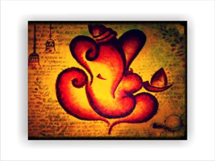 425x319 Canvas Painting - Ganesha Oil Painting On Canvas