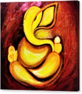 163x186 Ganesha Painting Painting By Dhanashree Mahesh - Ganesha Painting On Canvas