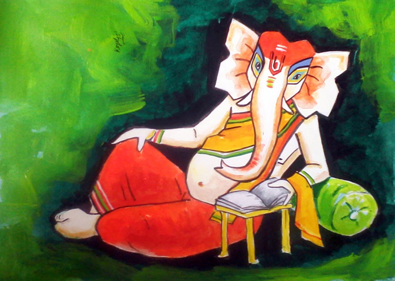 1500x1068 Ganesha Paintings Buy Posters, Frames, Canvas, Digital Art - Ganesha Painting On Canvas