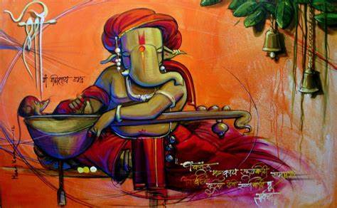 474x292 Ganesha Paintings Modern Art On Canvas. Ganesha The Gallery Of Gnani - Ganesha Painting On Canvas