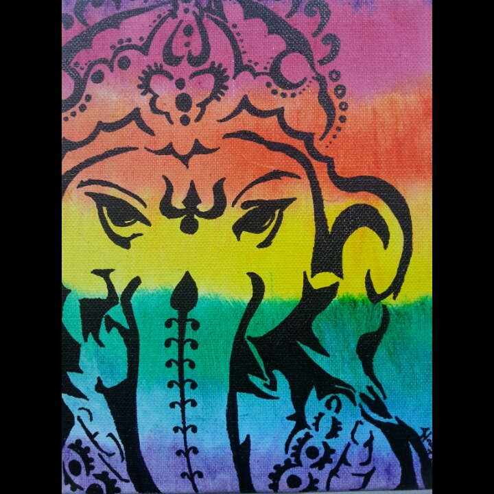 720x720 Ganesha Painting Harmini Asokumar - Ganesha Painting On Canvas