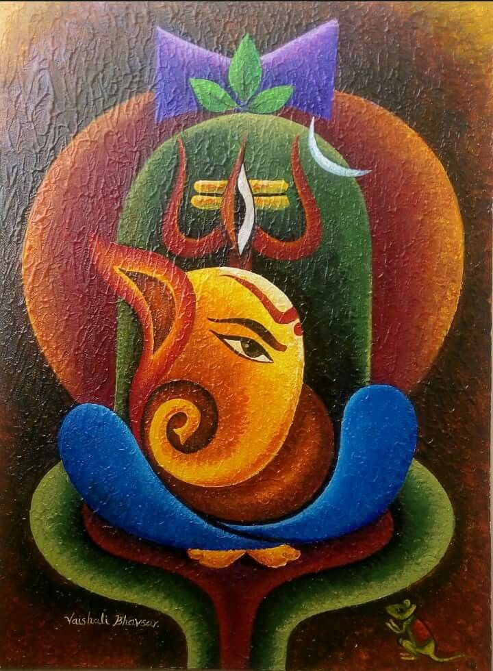 720x980 Ganesha Best Ganesha, Ganesh And Paintings - Ganesha Painting On Canvas