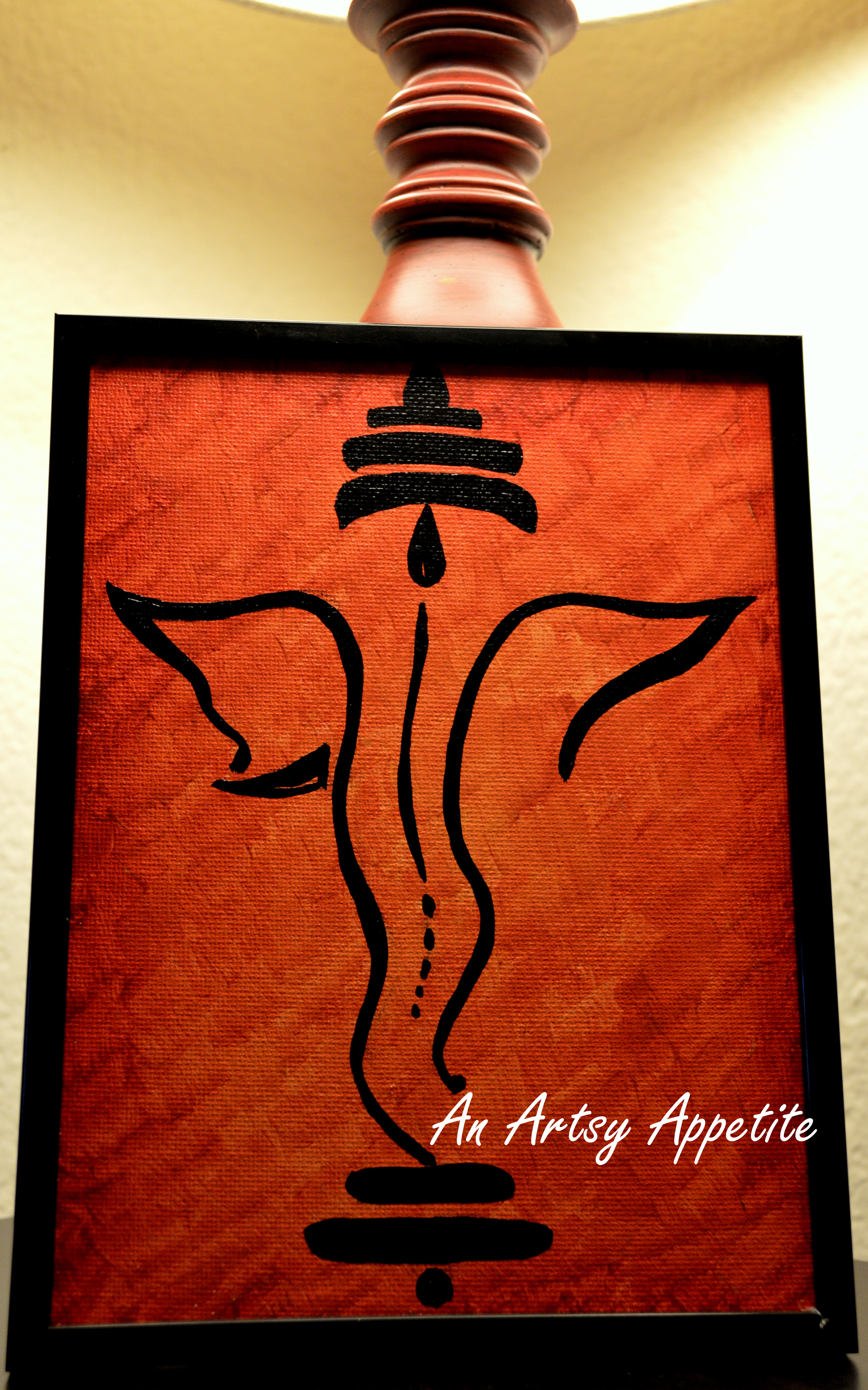 3722x5957 Ganesha Canvas Painting Part One An Artsy Appetite - Ganesha Painting On Canvas