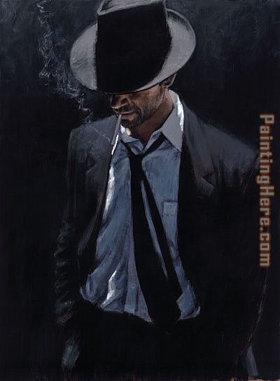 400x544 Fabian Perez Man In Black Suit Iii Painting Anysize 50% Off - Gangster Painting
